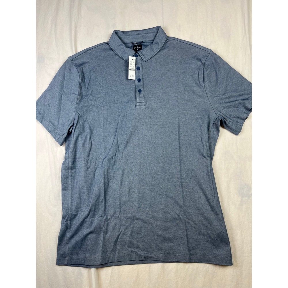 J.Crew Mens‎ XL Blue Coolmax Piqué Short Sleeve Polo Shirt BN365 OBL Spot